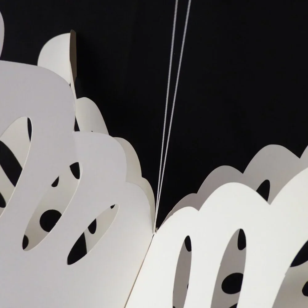 NEW 30” CRATE & BARREL LARGE 3D PAPER SNOWFLAKE CHRISTMAS MOBILE DECORATION